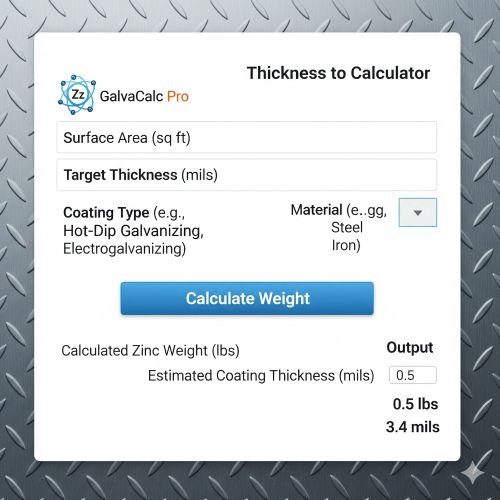 Galvanization Thickness to Weight Calculator