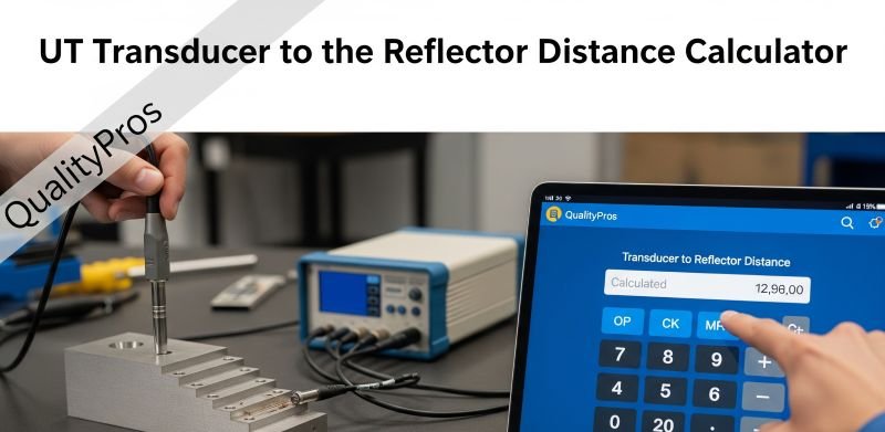 UT Transducer to the Reflector Distance Calculator
