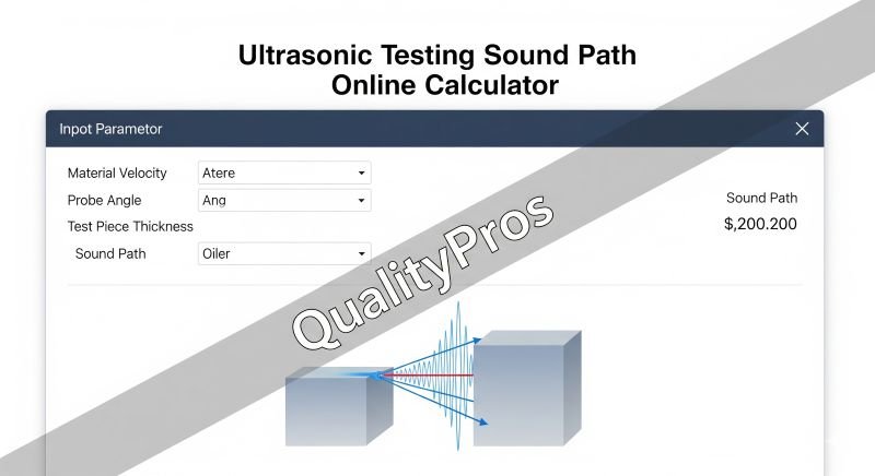 Ultrasonic Testing Sound Path online Calculator